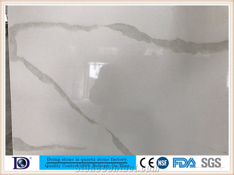 Calacatta White Quartz in China,Polished Calacatta White Engineered Quartz for Kitchen,2cm Solide Surface Calacatta White Quartz Slabs for Countertop,3cm Calacatta White Quartz Slabs in Usa7404