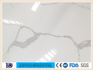 Calacatta White Quartz Slab in China, 2cm Calacatta White Engineered Quartz Slabs in Canada,3cm Solid Surface Calacatta White Quartz for Kitchen,Caesarstone Calacatta White Quartz7414
