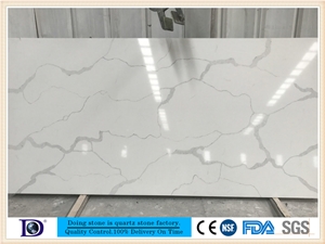 Calacatta White Quartz Slab in China, 2cm Calacatta White Engineered Quartz Slabs in Canada,3cm Solid Surface Calacatta White Quartz for Kitchen,Caesarstone Calacatta White Quartz7414