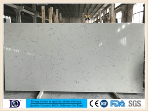 Carrara White Quartz Stone,Polished Quartz Slab,Carrara White Marble Look Quartz Stone,2cm Quartz Stone,3cm Quartz Slab 7313