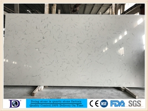 Carrara White Quartz Stone,Polished Quartz Slab,Carrara White Marble Look Quartz Stone,2cm Quartz Stone,3cm Quartz Slab 7313