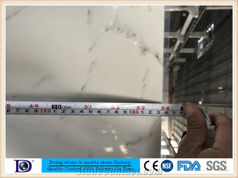 Carrara White Quartz Stone,Polished Quartz Slab,Carrara White Marble Look Quartz Stone,2cm Quartz Stone,3cm Quartz Slab 7313