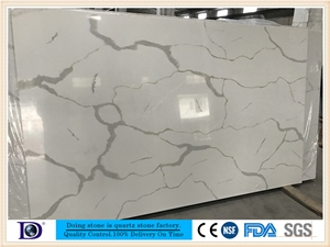 Coarse Grain Calacatta White Quartz from China, 2cmpolished Calacatta White Quartz for Kitchen Countertop,3cm Calacatta White Engineered Quartz from Doingstone, Calacatta White Quartz Slabs7405