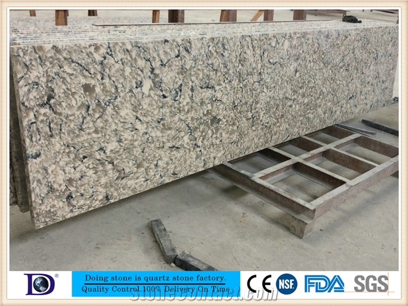Marble Vein Quartz Slab,A Quality Multicolor Quartz Countertop in Canada,2cm Engineered Stone Kitchen Top Factory