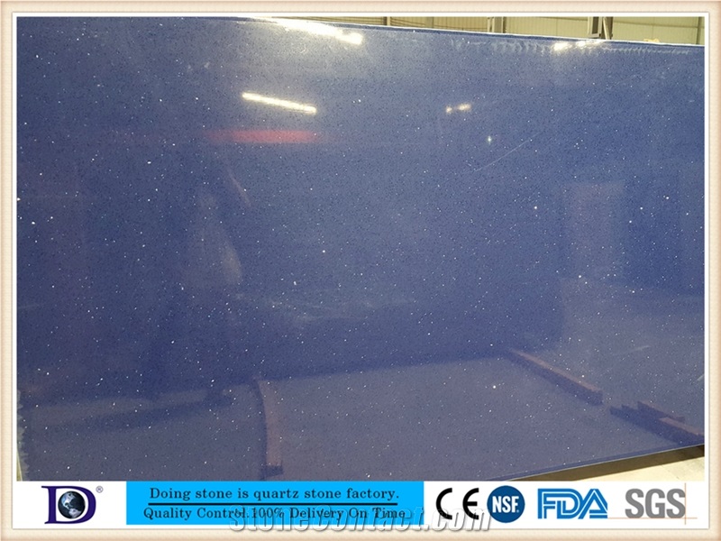 Polished Quartz Slabs, Crystal Quartz Slabs,2cm Blue Glass Chips Quartz Stone Slabs in Usa,3cm Engineered Quartz Stone in Canada7631