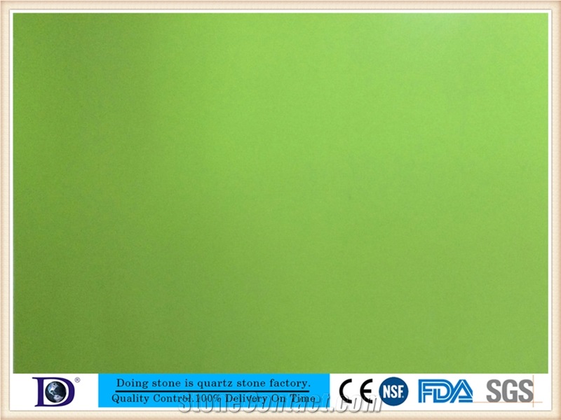 Pure Green Quartz Stone ,Polished Quartz Slab,2cm Green Engineered Quartz Stone in Usa ,3cm Stone Power Quartz Stone from China7132