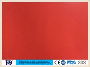 Pure Red Engineered Quartz Stone,Polished Quartz Slab,2cm Quartz Stone from China,3cm Solid Surface Quartz Slab in Usa7130