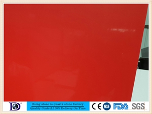 Pure Red Engineered Quartz Stone,Polished Quartz Slab,2cm Quartz Stone from China,3cm Solid Surface Quartz Slab in Usa7130