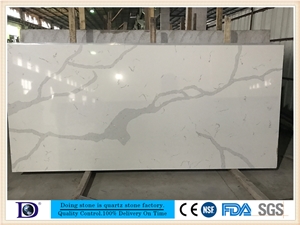 Veined Calacatta White Quartz from Doingstone,High Quality Calacatta White Quartz Stone for Kitchen,Coarse Grain Calacatta White Very Popular Quartz Slabs,2cm Solid Surface Calacatta White Quartz7406