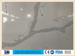 Veined Calacatta White Quartz from Doingstone,High Quality Calacatta White Quartz Stone for Kitchen,Coarse Grain Calacatta White Very Popular Quartz Slabs,2cm Solid Surface Calacatta White Quartz7406