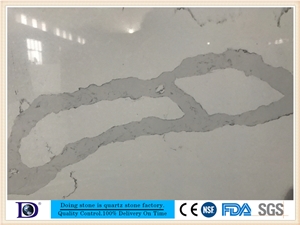 Veined Calacatta White Quartz from Doingstone,High Quality Calacatta White Quartz Stone for Kitchen,Coarse Grain Calacatta White Very Popular Quartz Slabs,2cm Solid Surface Calacatta White Quartz7406