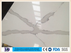 Veined Calacatta White Quartz Slabs ,2cm Solid Surface Calacatta White Quartz Slabs for Island Top,3cm Polishe Calacatta White Quartz in Usa,High Quality Calacatta White Quartz Slabs from Ds7423