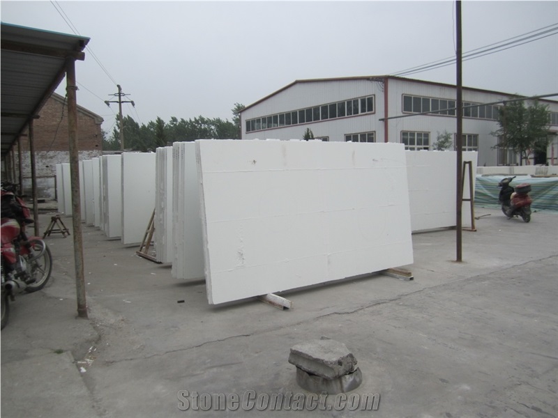 Artificial Thassos Marble/ Artificial Pure White Marble/ Artificial White Marble Big Slabs& Project Tiles