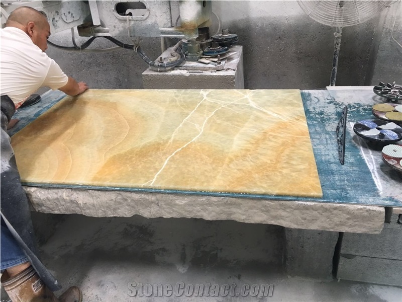 Chinese Yellow Onyx Big Slabs/ Project Tiles/Household Decoration/Walling/Flooring