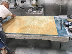 Chinese Yellow Onyx Big Slabs/ Project Tiles/Household Decoration/Walling/Flooring
