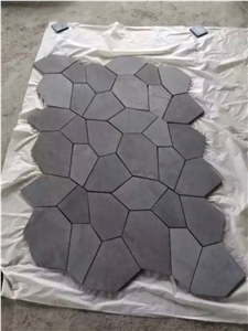 Hainan Black Basalt/Dark Grey Basalt Honed Tile Machine Cut Slab Panel for Swimming Pool Deck Surround Paving,Exterior Stepping Garden Stone