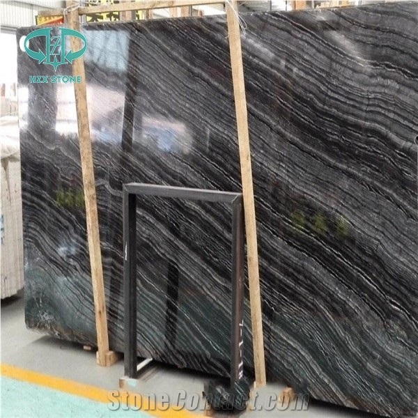 Ancient Wood/Silver Wave/Black Wooden/Zebra Black/Antique Serpenggiante/Antique Wood/Black Wood/Black Serpenggiante/Fossil Black/ Cheap Chinese Black Wood Vein Marble Polished Big Slabs