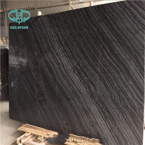 Ancient Wood/Silver Wave/Black Wooden/Zebra Black/Antique Serpenggiante/Antique Wood/Black Wood/Black Serpenggiante/Fossil Black/ Cheap Chinese Black Wood Vein Marble Polished Big Slabs