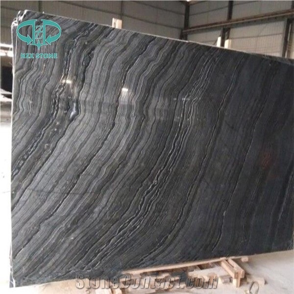 Ancient Wood/Silver Wave/Black Wooden/Zebra Black/Antique Serpenggiante/Antique Wood/Black Wood/Black Serpenggiante/Fossil Black/ Cheap Chinese Black Wood Vein Marble Polished Big Slabs