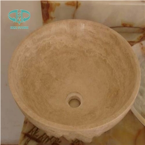 Beige Travertine Wash Bowls, Beige Sinks Made by Natural Stone, Scabos Travertine Basins