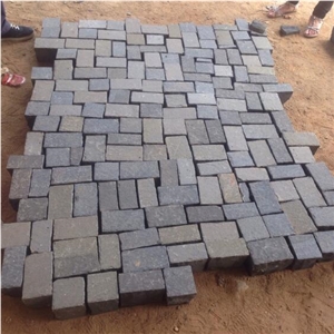 Black Basalt / Andesite Cobble Stone, Natural Split Cube Stones, Paving Stone for Driveway,Patio,Garden,Road,Terrace,Walkway Pavers