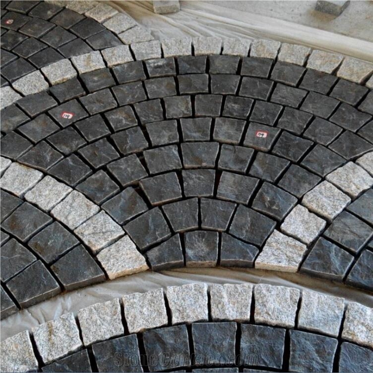 Black Basalt / Andesite Cobble Stone, Natural Split Cube Stones, Paving Stone for Driveway,Patio,Garden,Road,Terrace,Walkway Pavers