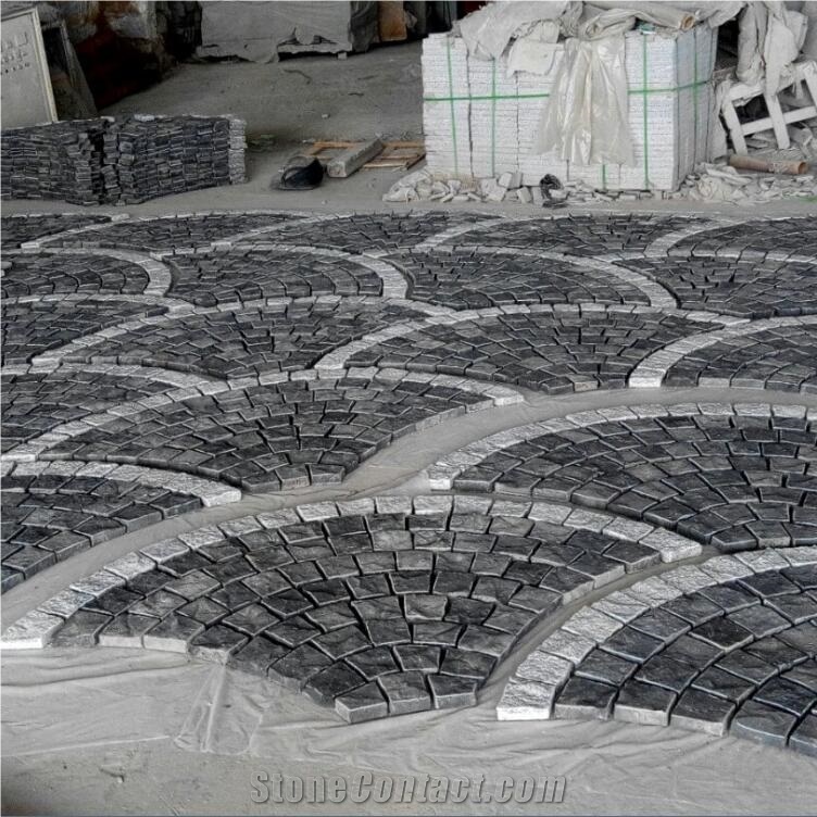 Black Basalt Cubic Stone Driveway Paving Stone