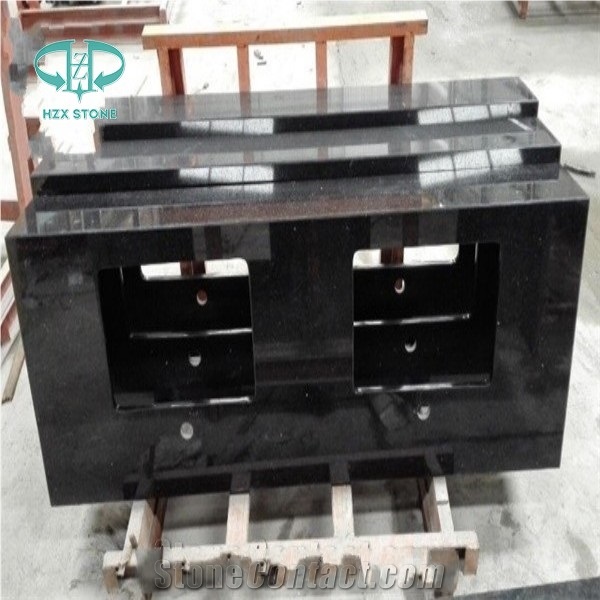Black Galaxy Bathroom Countertops, Star Galaxy Vanity Top, Table Tops, Granite Bath Top