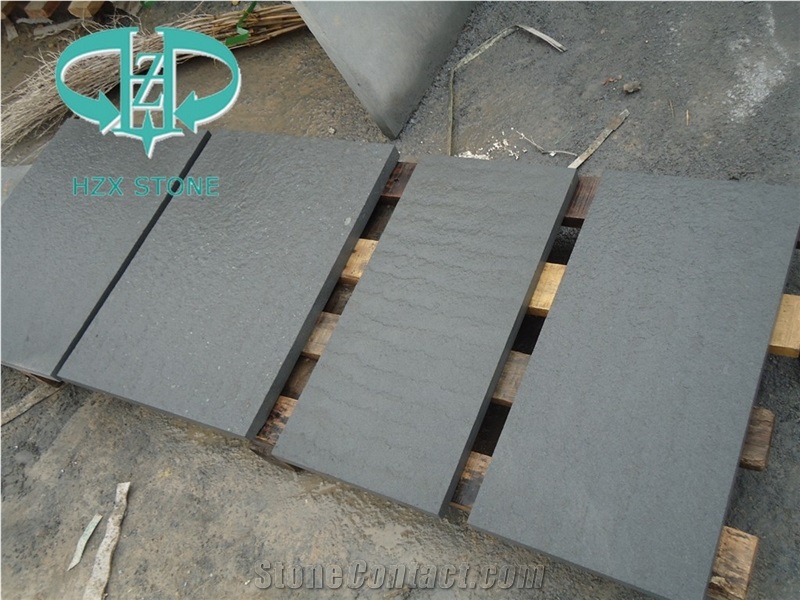 Black Sandstone Steps & Stairs, Sandstone Curbs,Paving, Stone,Flamed,Honed,Bush-Hammered Finishing