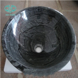 Black Wood Marble Wash Basin and Bathroom Sink/ Natural Stone Wash Basin and Bathroom Sink/ Wash Basin / Bathroom Sink