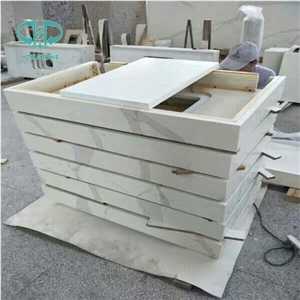 Calacatta White Quartz Bath Top, Artificial Calacatta White Engineered Quartz Stone Vanity Top,Solid Surface Of Calacatta Gold Engineered Quartz Stone,Carrara Bianco Engineered Quartz Stone
