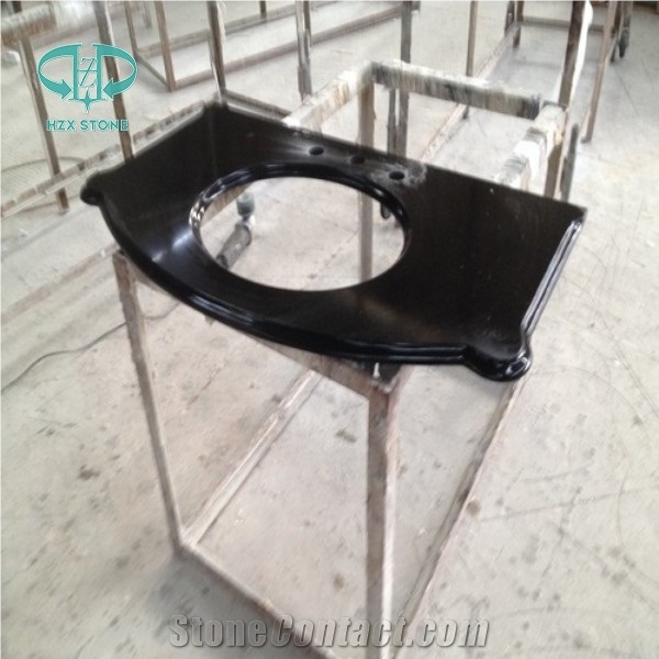 China Polished Kitchen/Furniture Absolute Black Granite Countertop