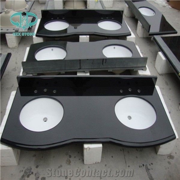 China Polished Kitchen/Furniture Absolute Black Granite Countertop