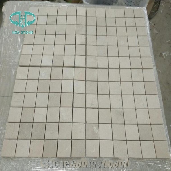 Cream Marfil Mosaic Tiles, Beige Marble Mosaic,French Pattern Mosaic for Interior Decoration,Bathroom& Kitchen & Swimming Pool
