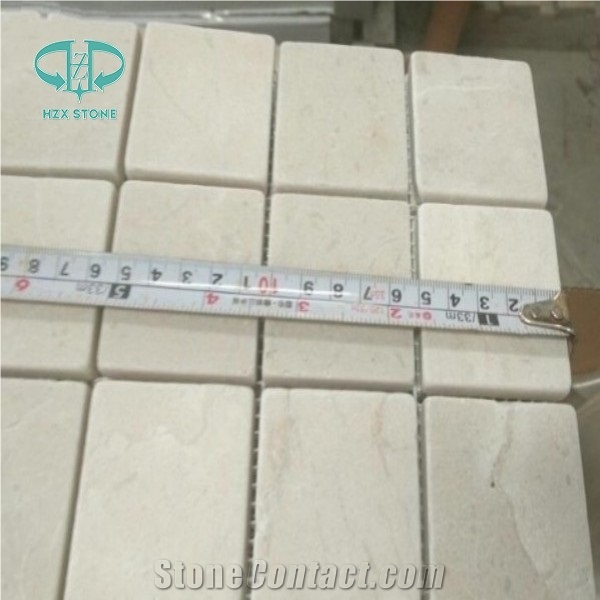 Cream Marfil Mosaic Tiles, Beige Marble Mosaic,French Pattern Mosaic for Interior Decoration,Bathroom& Kitchen & Swimming Pool
