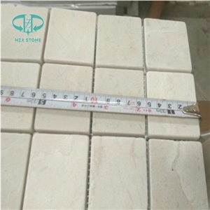 Cream Marfil Mosaic Tiles, Beige Marble Mosaic,French Pattern Mosaic for Interior Decoration,Bathroom& Kitchen & Swimming Pool