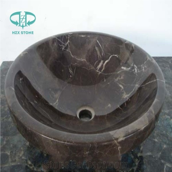 Dark Emperador Marble Sinks & Basin, Marmor Sinks, Brown Marble Sinks