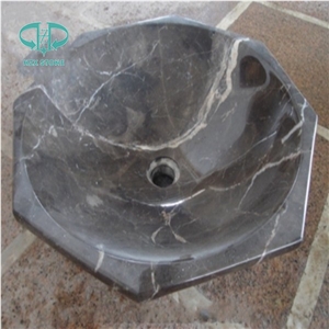 Dark Emperador Marble Wash Basins, Bathroom Sink, Brown Marble Bathroom Vessel Sinks