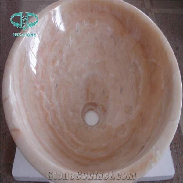 Golden Brown Onyx Kitchen Countertops, Green Onyx Counter Tops ,Countertop Basin, Chinese Basin, China Yellow Onyx Sinks & Basins