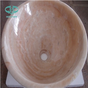 Golden Brown Onyx Kitchen Countertops, Green Onyx Counter Tops ,Countertop Basin, Chinese Basin, China Yellow Onyx Sinks & Basins
