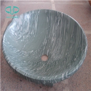 Green Marble Sinks, Celadon Sinks, Multicolor Grey Marble Vessel Sinks, Marble Basin, Round Basins, Bathroom Sinks