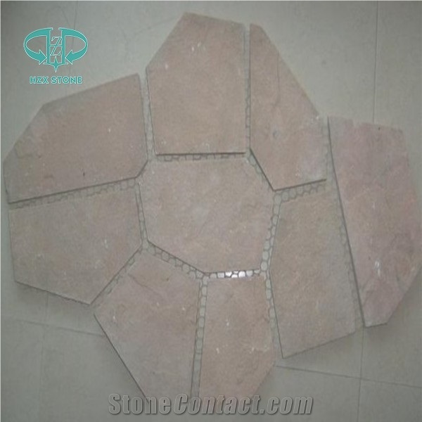Irregular Shape Yellow Wooden Slate/Flagstone Without Mesh
