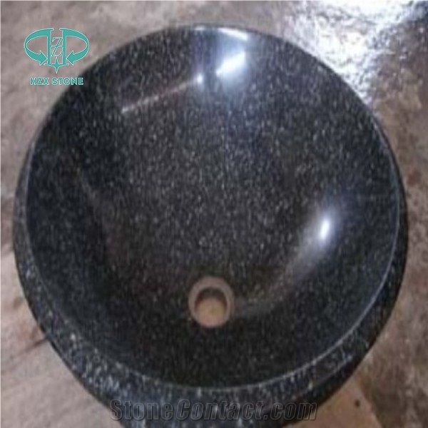 Shanxi Black Granite, Absolute Black Granite, Black Granite Wash Basin and Bathroom Sink/Round Black Granite Wash Basin and Bathroom Sink/ Washbasin / Bathroomsink