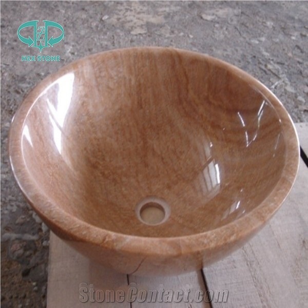 Wood Grain Onyx Sinks, Onyx Basin, Farm Sink, Natural Stone Kitchen Custom Countertops with Sinks & Basins