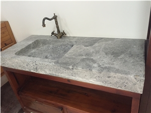 Customized Marble Vessel Sink Bianco Carrara Farm Basink for Bathroom