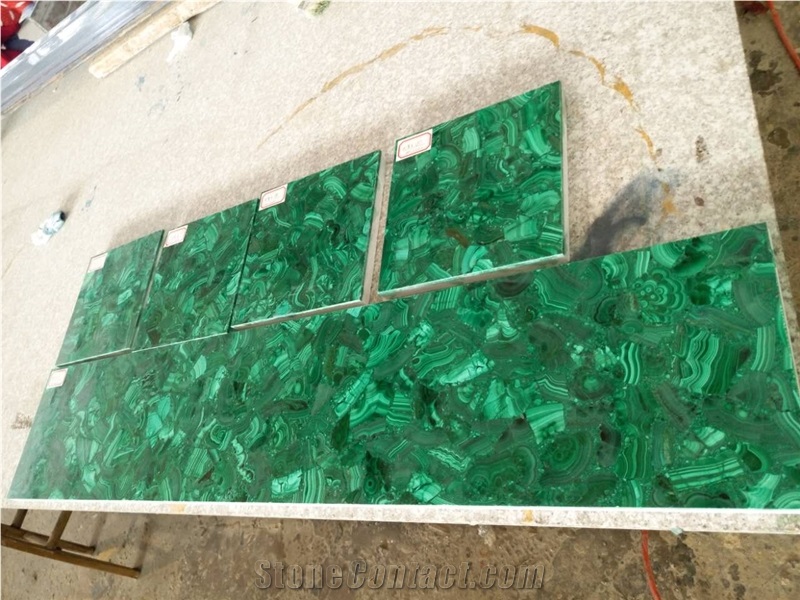 Luxury Gemstone Bathtub Semiprecious Malachite Bathtub for Hotel