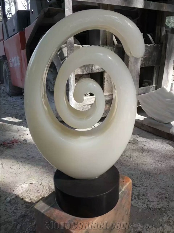 White Onyx Abstract Art Sculpture for Garden Sculpture