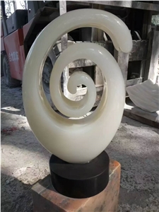 White Onyx Abstract Art Sculpture for Garden Sculpture