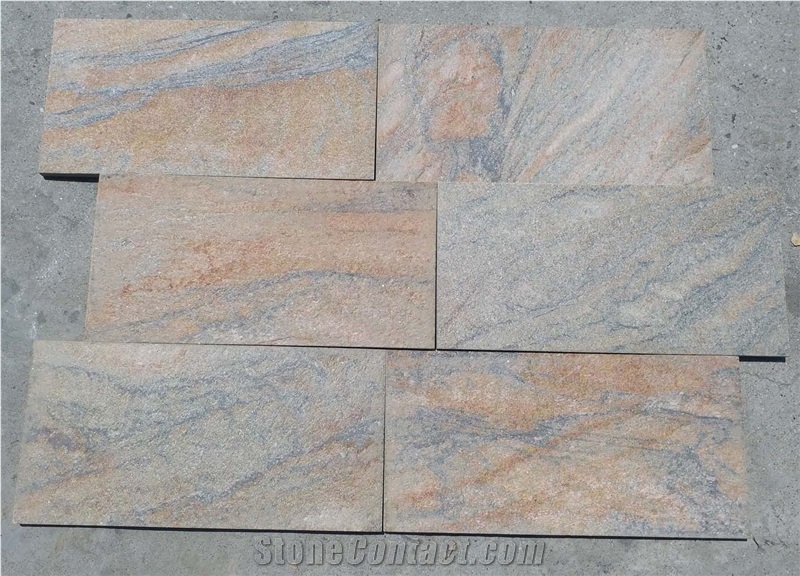 Beige Quartzite Flamed Surface Slabs & Tiles
