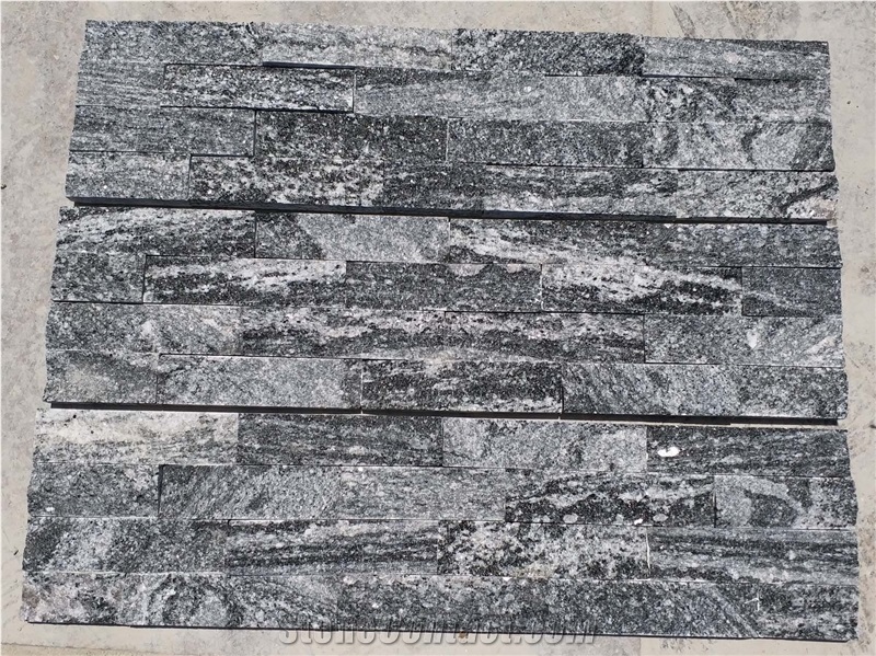 Black with White Point Cultured Stone